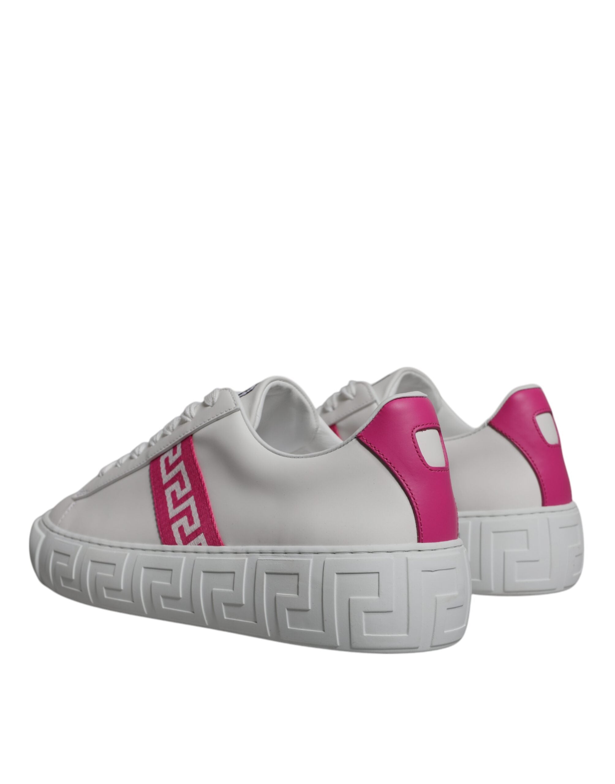 Versace White Pink Greca Print Platform Low Top Sneakers Shoes -   -  Versace. Versace White Pink Greca Print Platform Low Top Sneakers Shoes -   -  Versace.