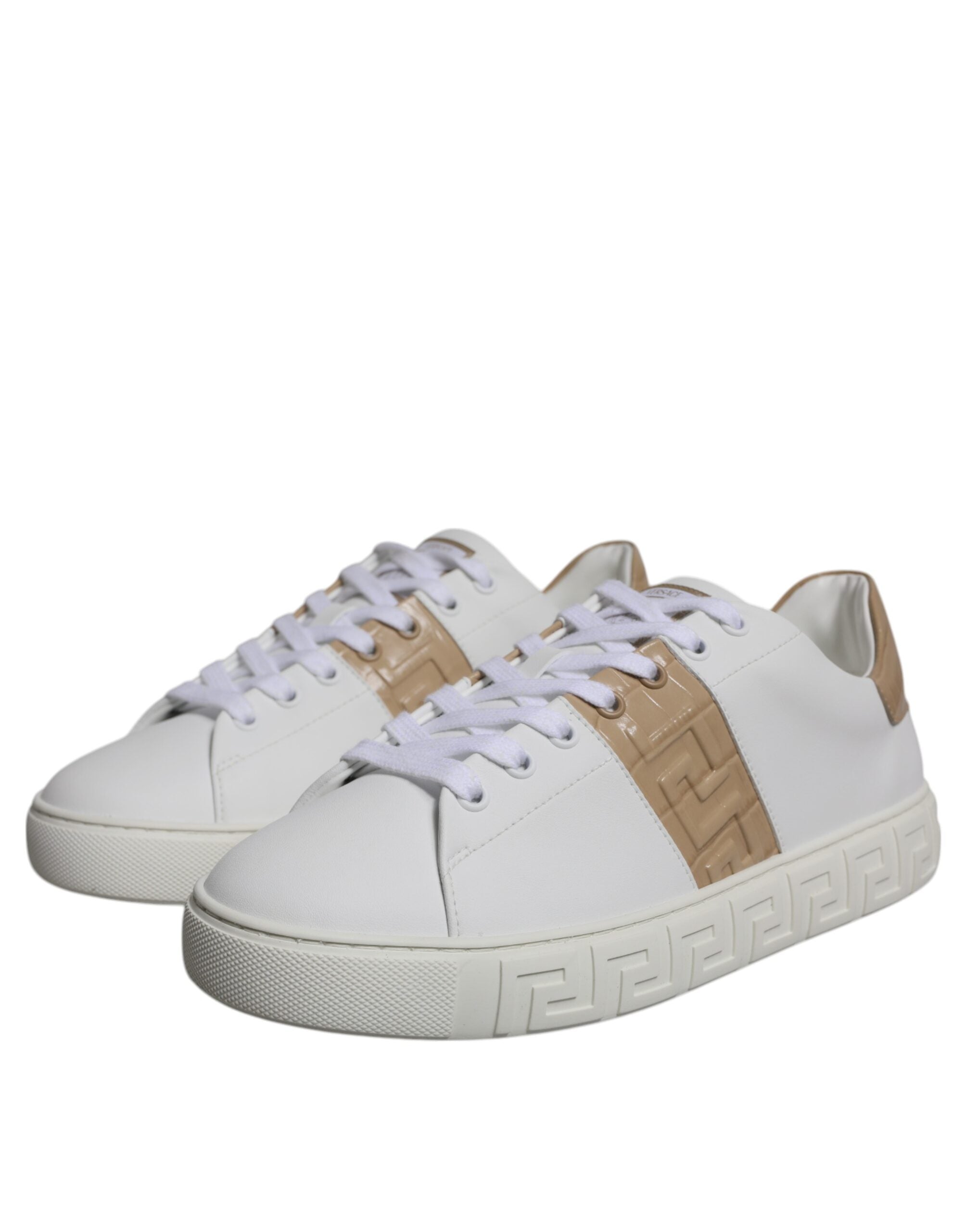 Versace White Brown Greca Print TPU Low Top Men Sneakers Shoes -   -  Versace. Versace White Brown Greca Print TPU Low Top Men Sneakers Shoes -   -  Versace.