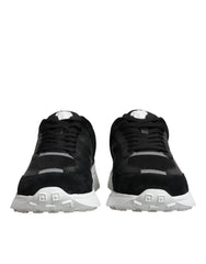 Versace Black Canvas Quad Fabric Medusa Low Top Sneaker Shoes -   -  Versace.