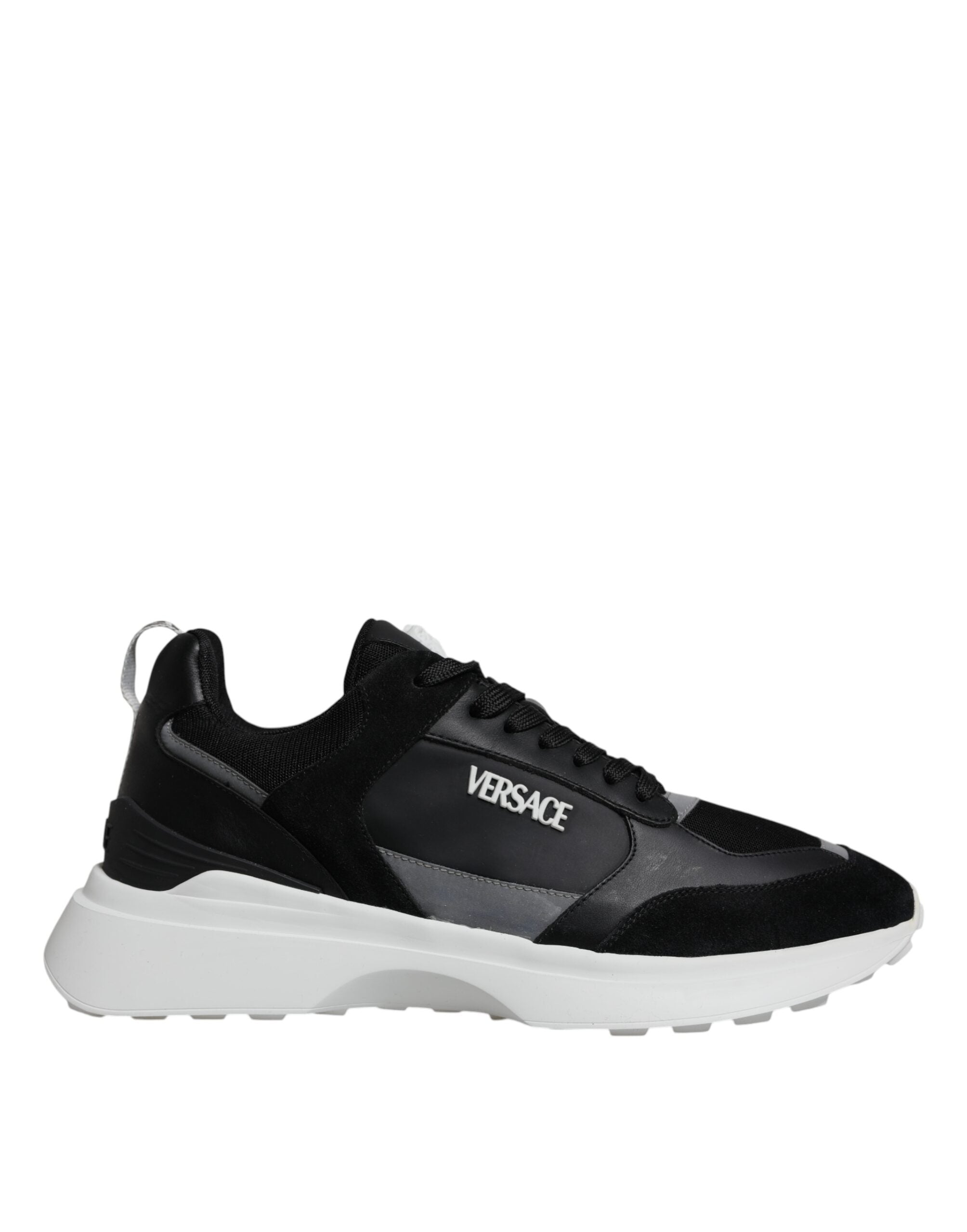 Versace Black Canvas Quad Fabric Medusa Low Top Sneaker Shoes -   -  Versace.