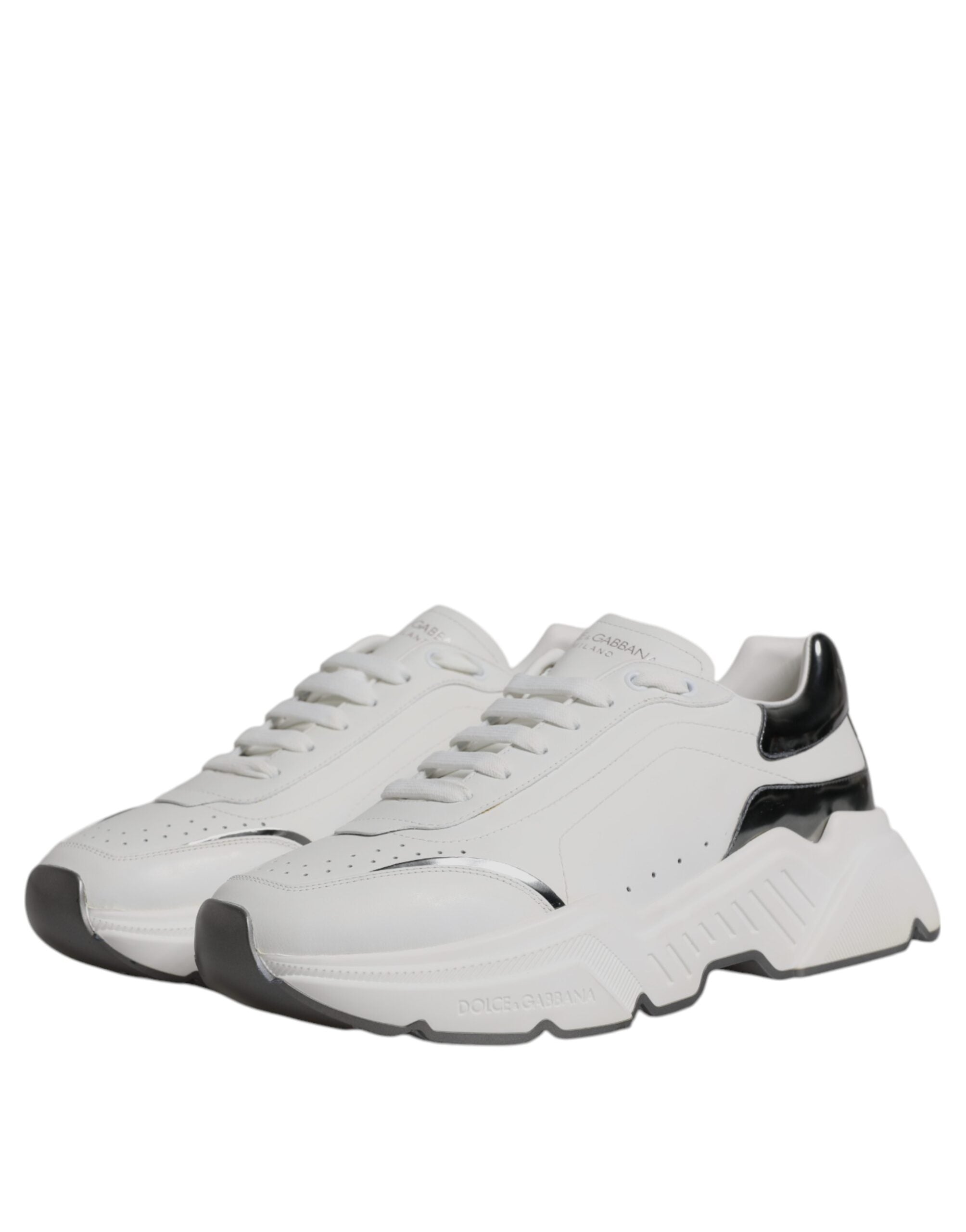 Dolce & Gabbana White Silver DAYMASTER Leather Sneakers Shoes -   -  Dolce & Gabbana. Dolce & Gabbana White Silver DAYMASTER Leather Sneakers Shoes -   -  Dolce & Gabbana.