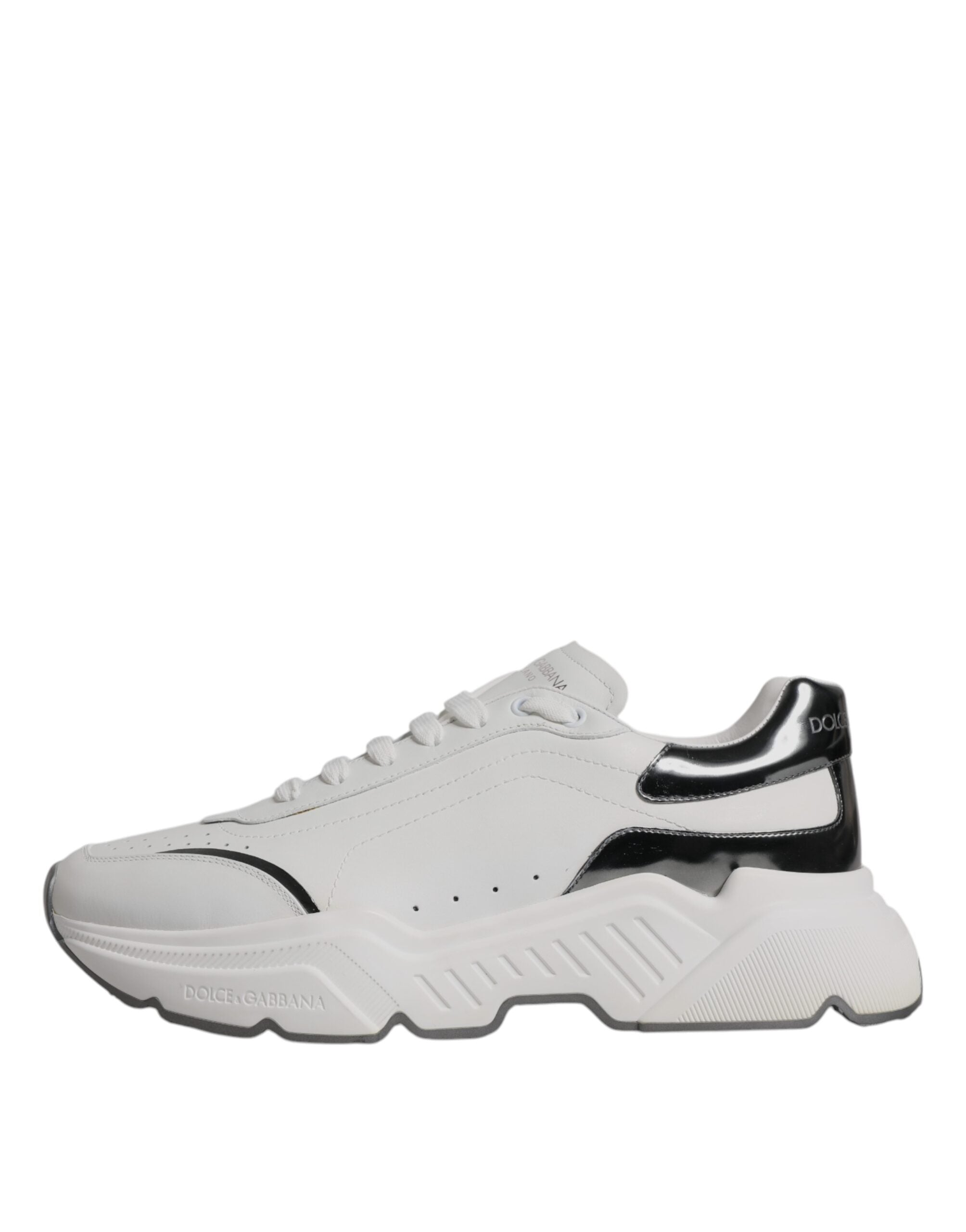 Dolce & Gabbana White Silver DAYMASTER Leather Sneakers Shoes -   -  Dolce & Gabbana. Dolce & Gabbana White Silver DAYMASTER Leather Sneakers Shoes -   -  Dolce & Gabbana.