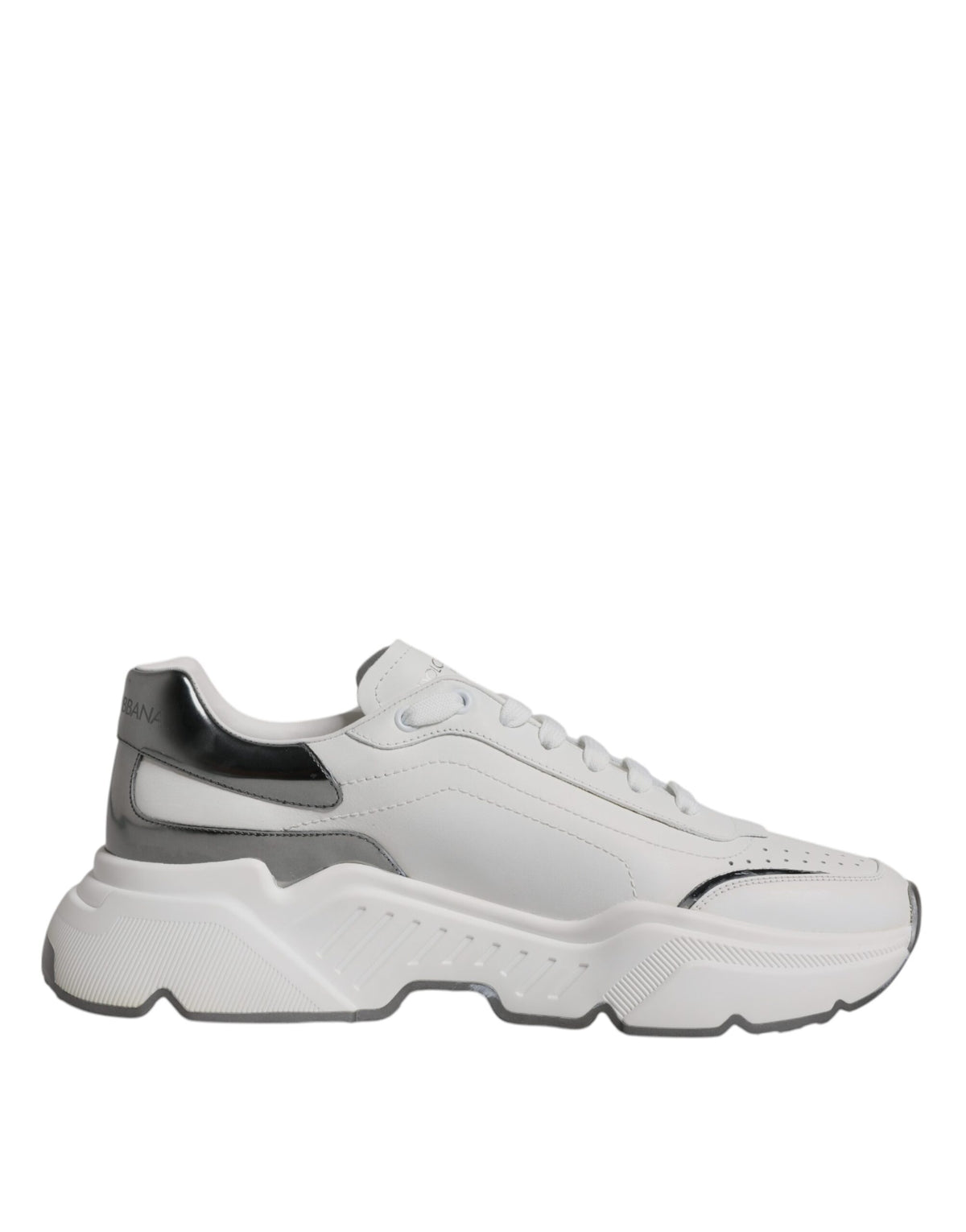 Dolce & Gabbana White Silver DAYMASTER Leather Sneakers Shoes -   -  Dolce & Gabbana.
