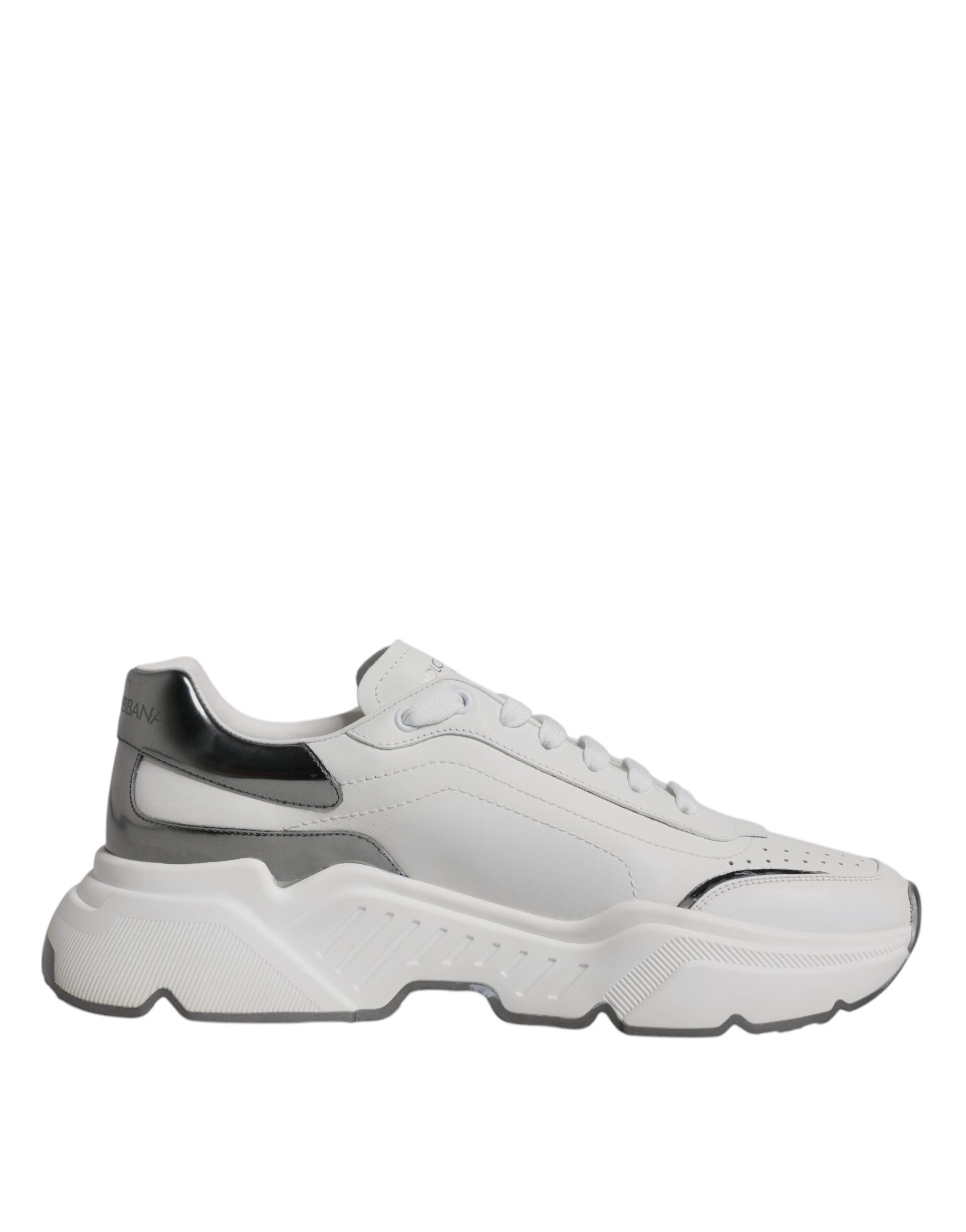 Dolce & Gabbana White Silver DAYMASTER Leather Sneakers Shoes -   -  Dolce & Gabbana. Dolce & Gabbana White Silver DAYMASTER Leather Sneakers Shoes -   -  Dolce & Gabbana.
