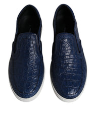 Dolce & Gabbana Blue Croc Exotic Leather Men Sneakers Shoes -   -  Dolce & Gabbana.