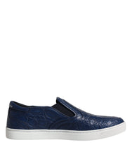 Dolce & Gabbana Blue Croc Exotic Leather Men Sneakers Shoes -   -  Dolce & Gabbana.