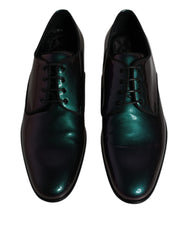 Dolce & Gabbana Peacock Patent Leather Derby Men Dress Shoes -   -  Dolce & Gabbana.