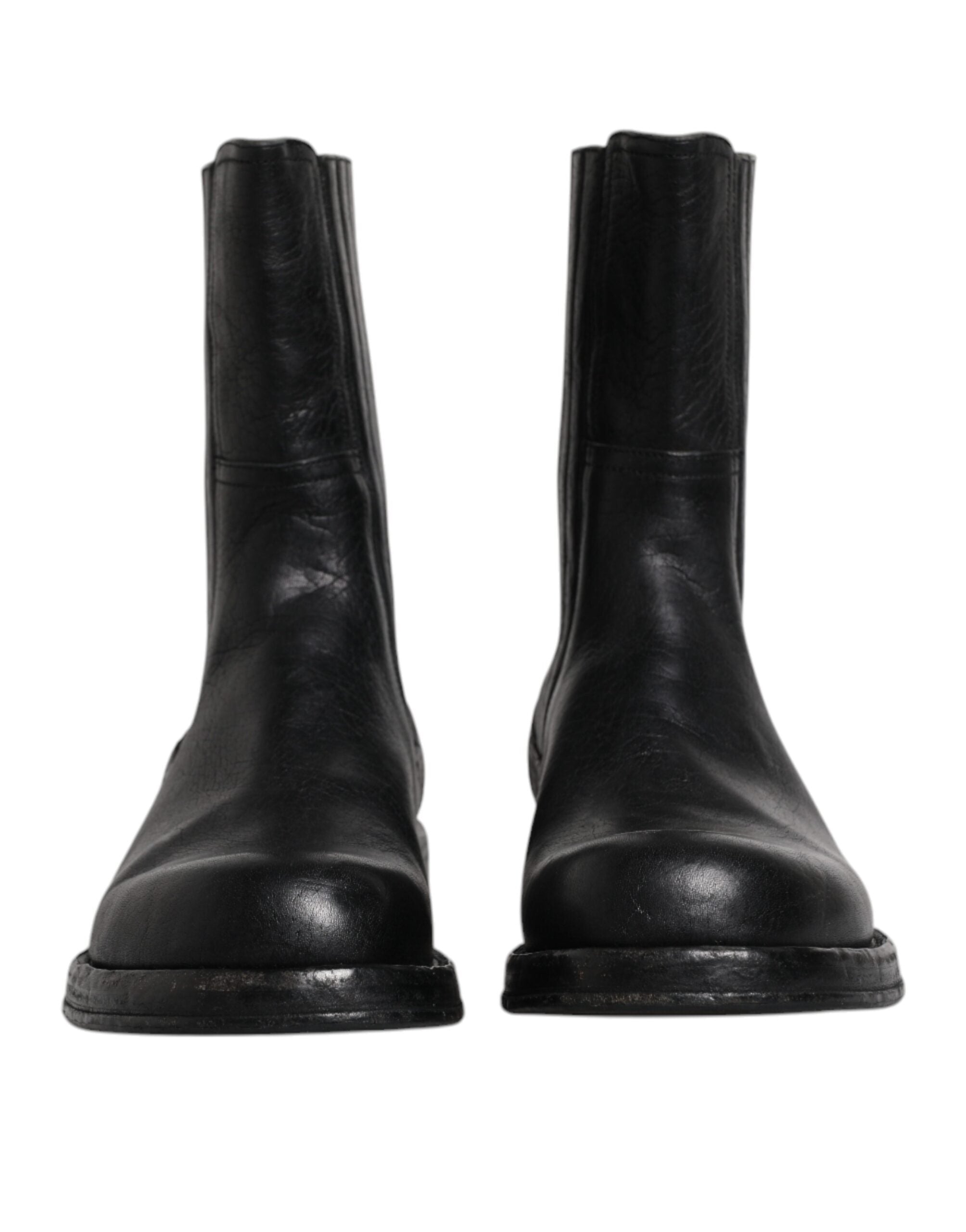 Dolce & Gabbana Black Horse Leather Mid Calf Boots Shoes -   -  Dolce & Gabbana. Dolce & Gabbana Black Horse Leather Mid Calf Boots Shoes -   -  Dolce & Gabbana.