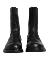 Dolce & Gabbana Black Horse Leather Mid Calf Boots Shoes -   -  Dolce & Gabbana.