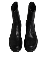 Dolce & Gabbana Black Horse Leather Mid Calf Boots Shoes -   -  Dolce & Gabbana.