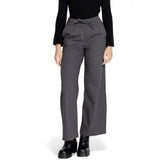 Jacqueline De Yong Gray Cotton Pant -   -  Jacqueline De Yong.