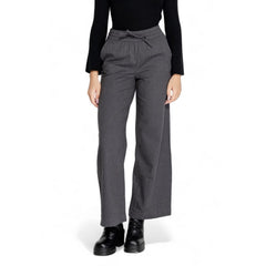 Jacqueline De Yong Gray Cotton Pant -   -  Jacqueline De Yong.