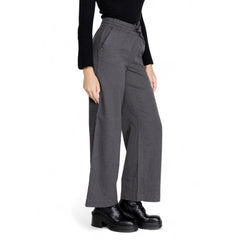 Jacqueline De Yong Gray Cotton Pant -   -  Jacqueline De Yong.