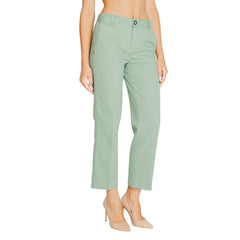 Street One Turquoise Cotton Pant -   -  Street One.