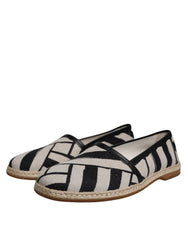 Dolce & Gabbana Black White Stripes Slip On Espadrille Shoes -   -  Dolce & Gabbana.
