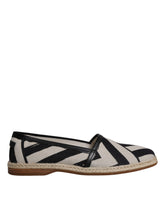 Dolce & Gabbana Black White Stripes Slip On Espadrille Shoes -   -  Dolce & Gabbana.