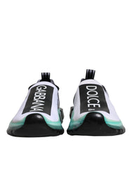 Dolce & Gabbana White Blue Sorrento Slip On Sneakers Shoes -   -  Dolce & Gabbana.