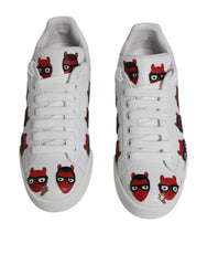Dolce & Gabbana White Devil Face Portofino Sneakers Shoes -   -  Dolce & Gabbana.