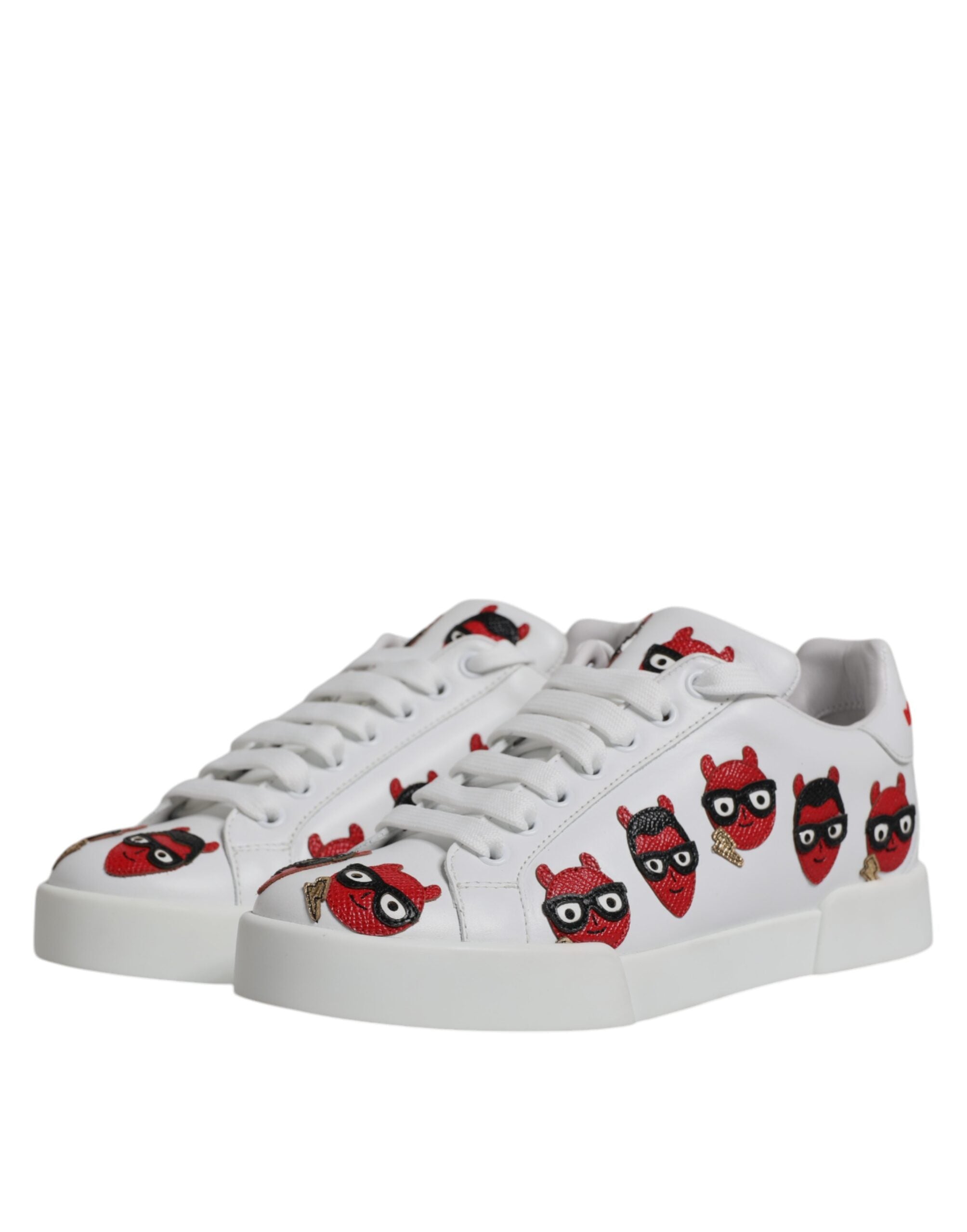 Dolce & Gabbana White Devil Face Portofino Sneakers Shoes -   -  Dolce & Gabbana. Dolce & Gabbana White Devil Face Portofino Sneakers Shoes -   -  Dolce & Gabbana.