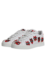 Dolce & Gabbana White Devil Face Portofino Sneakers Shoes -   -  Dolce & Gabbana.
