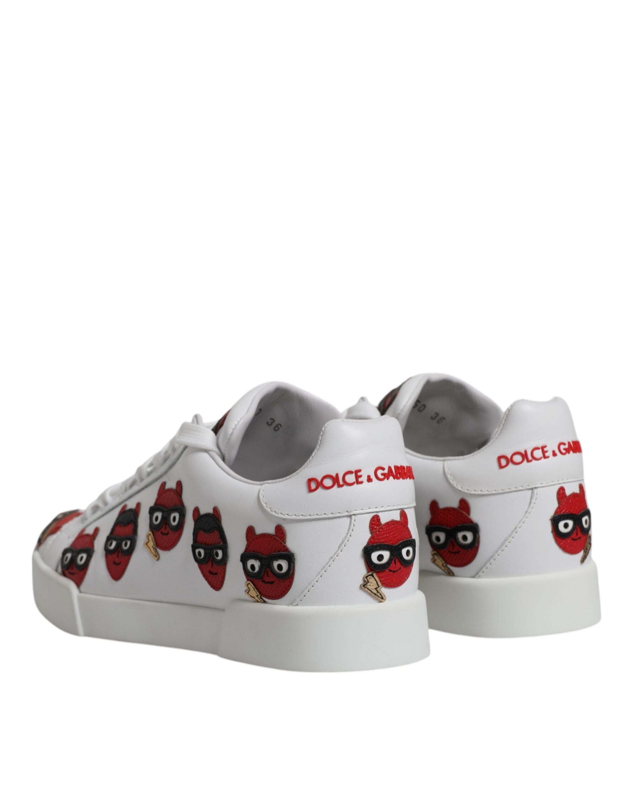 Dolce & Gabbana White Devil Face Portofino Sneakers Shoes -   -  Dolce & Gabbana. Dolce & Gabbana White Devil Face Portofino Sneakers Shoes -   -  Dolce & Gabbana.