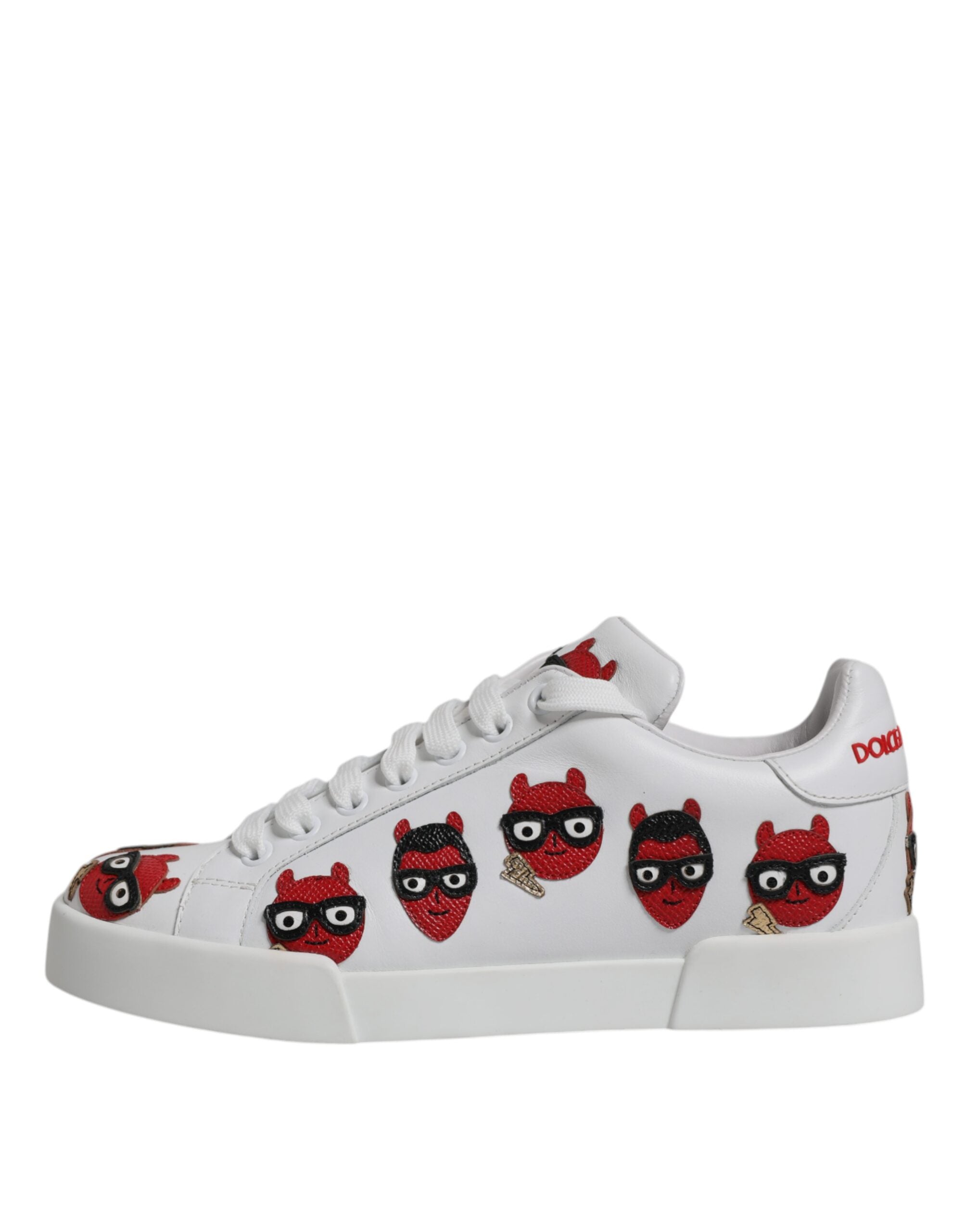 Dolce & Gabbana White Devil Face Portofino Sneakers Shoes -   -  Dolce & Gabbana. Dolce & Gabbana White Devil Face Portofino Sneakers Shoes -   -  Dolce & Gabbana.