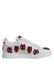 Dolce & Gabbana White Devil Face Portofino Sneakers Shoes -   -  Dolce & Gabbana.