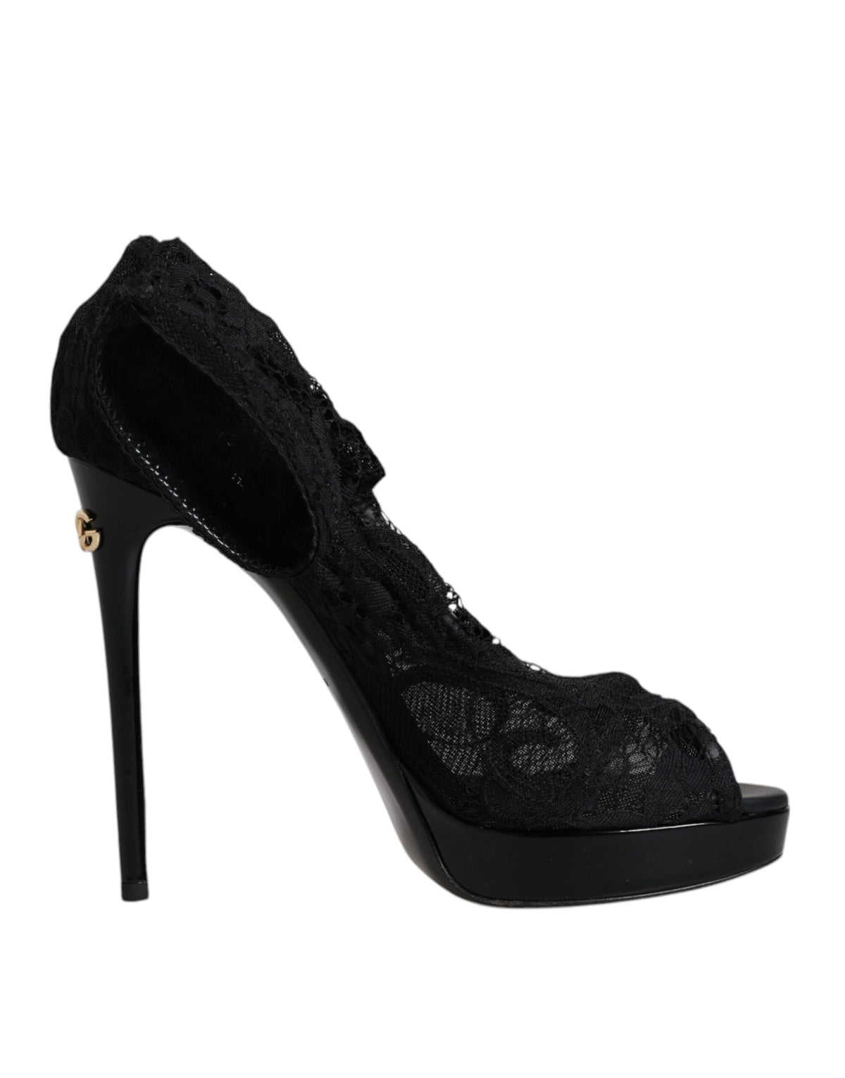 Dolce & Gabbana Black Stretch Taormina Lace Boots Shoes -   -  Dolce & Gabbana.