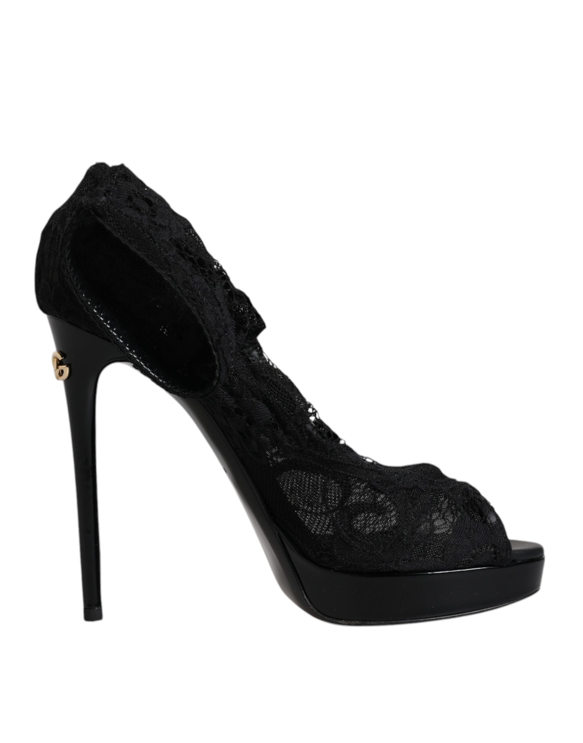 Dolce & Gabbana Black Stretch Taormina Lace Boots Shoes -   -  Dolce & Gabbana. Dolce & Gabbana Black Stretch Taormina Lace Boots Shoes -   -  Dolce & Gabbana.