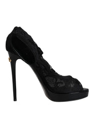 Dolce & Gabbana Black Stretch Taormina Lace Boots Shoes -   -  Dolce & Gabbana.