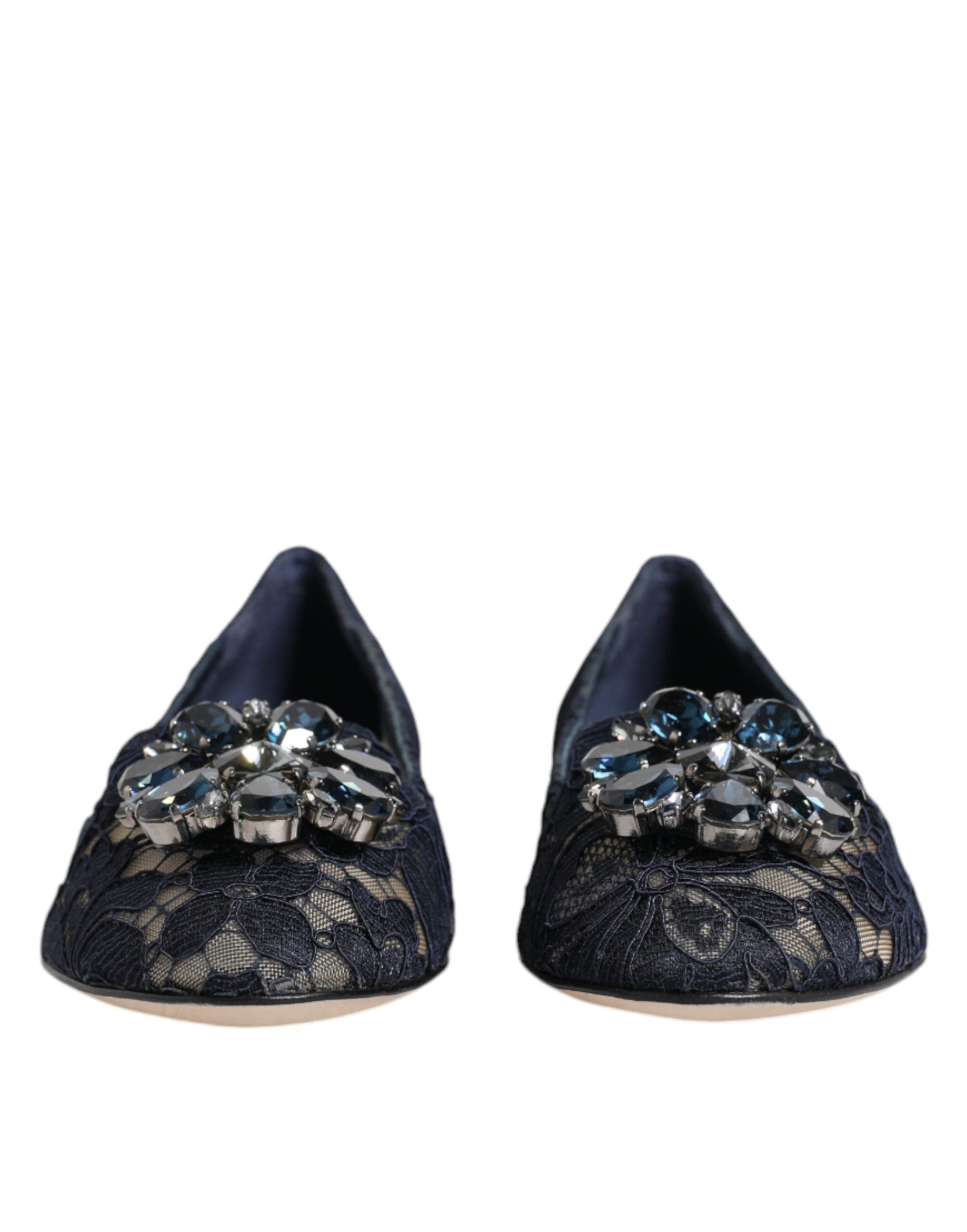 Dolce & Gabbana Blue Taormina Lace Crystals Flats Shoes -   -  Dolce & Gabbana. Dolce & Gabbana Blue Taormina Lace Crystals Flats Shoes -   -  Dolce & Gabbana.