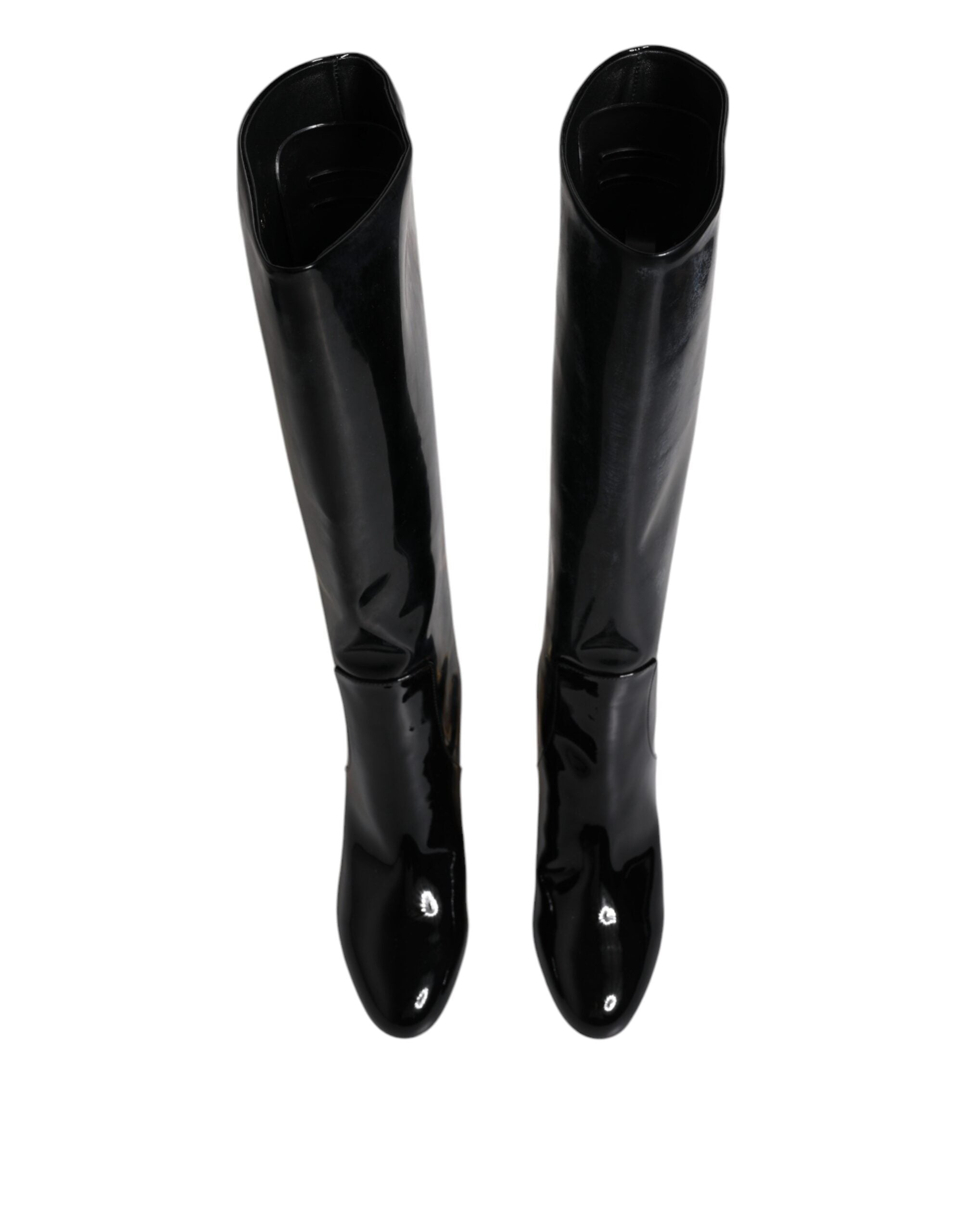Dolce & Gabbana Black Patent Leather Vally High Boots Shoes -   -  Dolce & Gabbana. Dolce & Gabbana Black Patent Leather Vally High Boots Shoes -   -  Dolce & Gabbana.