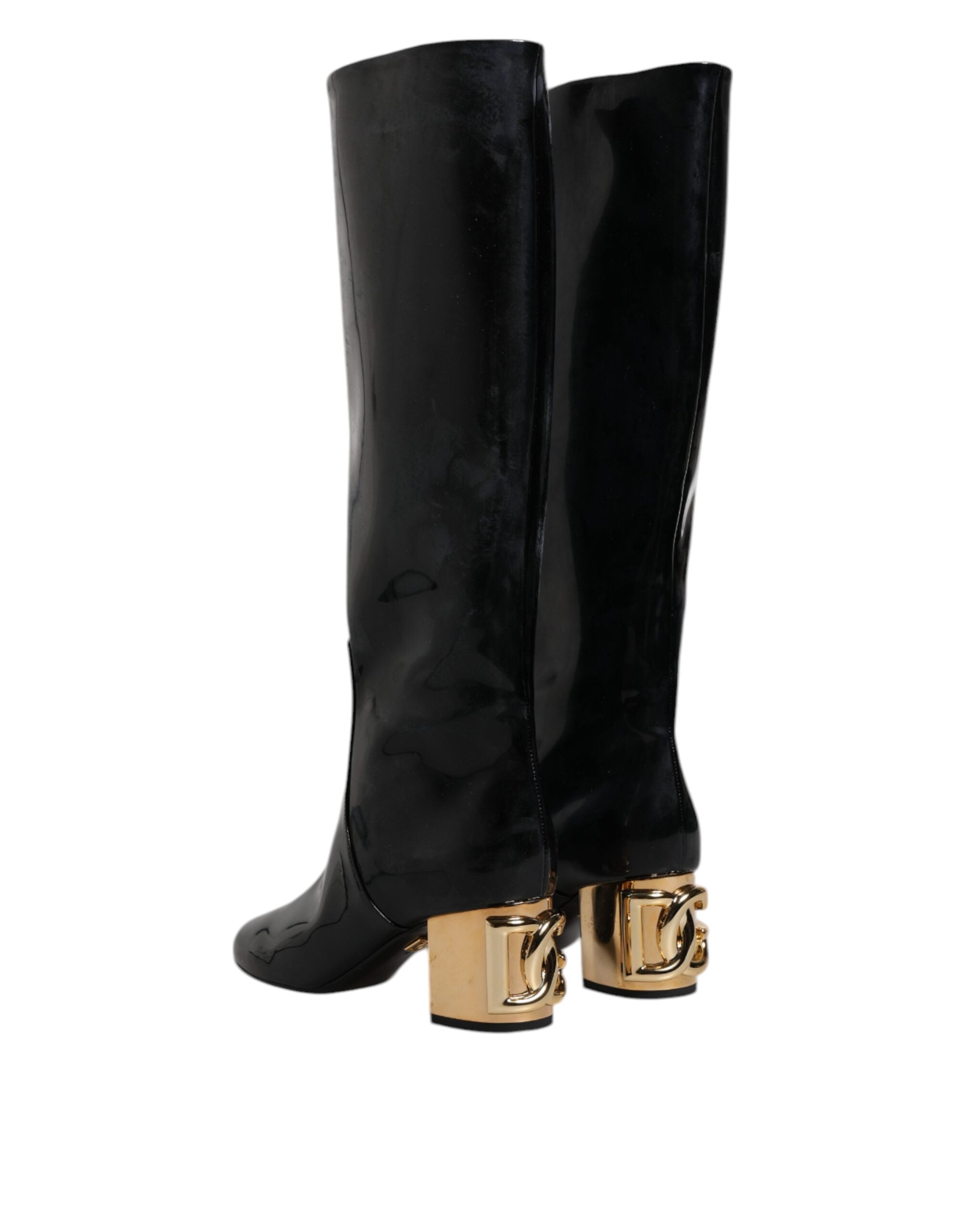 Dolce & Gabbana Black Patent Leather Vally High Boots Shoes -   -  Dolce & Gabbana. Dolce & Gabbana Black Patent Leather Vally High Boots Shoes -   -  Dolce & Gabbana.