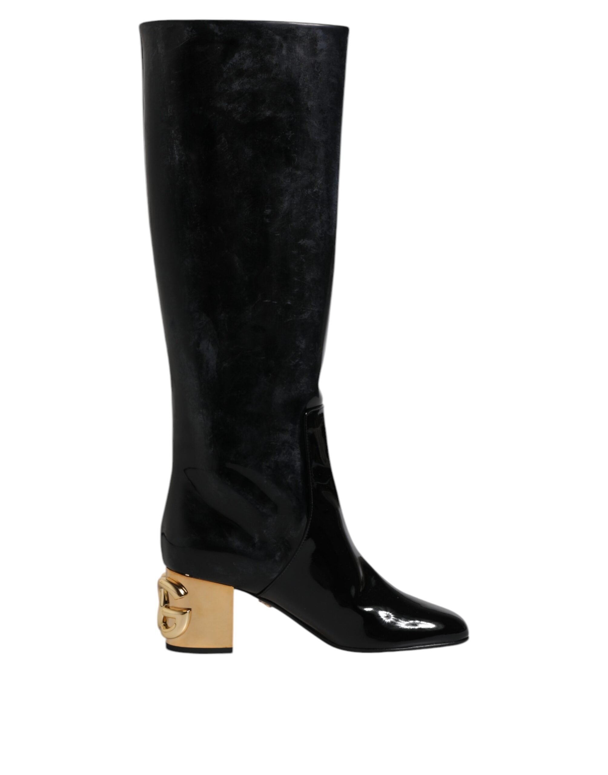 Dolce & Gabbana Black Patent Leather Vally High Boots Shoes -   -  Dolce & Gabbana. Dolce & Gabbana Black Patent Leather Vally High Boots Shoes -   -  Dolce & Gabbana.