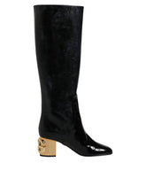 Dolce & Gabbana Black Patent Leather Vally High Boots Shoes -   -  Dolce & Gabbana.