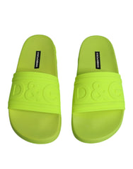 Dolce & Gabbana Green Rubber Slides Sandals Beachwear Shoes -   -  Dolce & Gabbana.