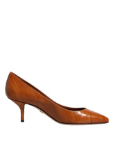 Dolce & Gabbana Brown Leather Kitten Heels Pumps Shoes -   -  Dolce & Gabbana.