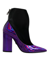 Dolce & Gabbana Purple Black Pointed Ankle Boots Shoes -   -  Dolce & Gabbana.