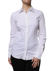 Dolce & Gabbana White Cotton Collared Long Sleeves Shirt Top -   -  Dolce & Gabbana.