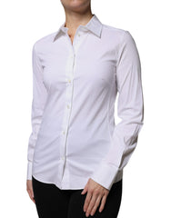 Dolce & Gabbana White Cotton Collared Long Sleeves Shirt Top -   -  Dolce & Gabbana.