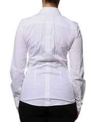 Dolce & Gabbana White Cotton Collared Long Sleeves Shirt Top -   -  Dolce & Gabbana.