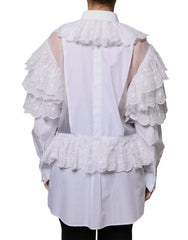 Dolce & Gabbana White Cotton Poplin Shirt Dress Blouse Top -   -  Dolce & Gabbana.