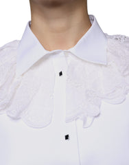 Dolce & Gabbana White Cotton Poplin Shirt Dress Blouse Top -   -  Dolce & Gabbana.
