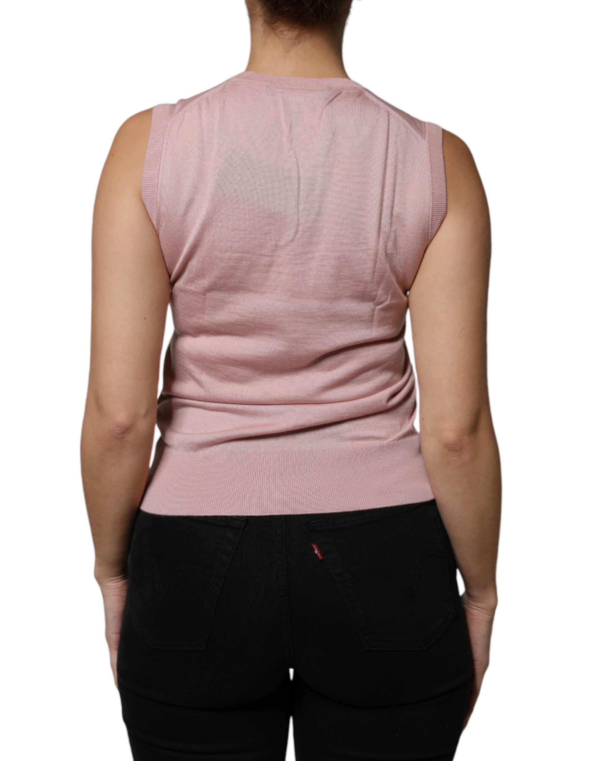 Dolce & Gabbana Pink Cashmere Knitted Sleeveless Tank Top -   -  Dolce & Gabbana. Dolce & Gabbana Pink Cashmere Knitted Sleeveless Tank Top -   -  Dolce & Gabbana.