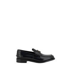 Prada Black Leather Logo Loafers -   -  Prada.
