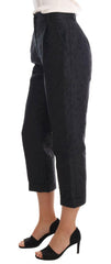 Dolce & Gabbana Black Floral Brocade Capri Pants -   -  Dolce & Gabbana.
