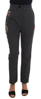 Dolce & Gabbana Black Polka Dot Sicily Crystal Pants -   -  Dolce & Gabbana.