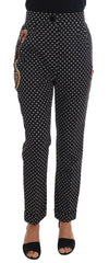 Dolce & Gabbana Black Polka Dot Sicily Crystal Pants -   -  Dolce & Gabbana.