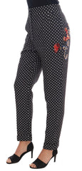 Dolce & Gabbana Black Polka Dot Sicily Crystal Pants -   -  Dolce & Gabbana.