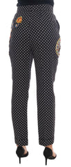 Dolce & Gabbana Black Polka Dot Sicily Crystal Pants -   -  Dolce & Gabbana.